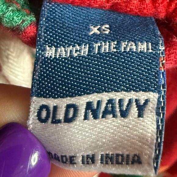 Old Navy Red Flannel Christmas theme PJ pants with dogs & cats Size XS - Picture 6 of 6